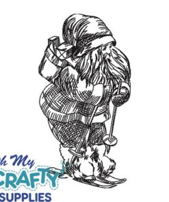 Santa on Skis Embroidery Design