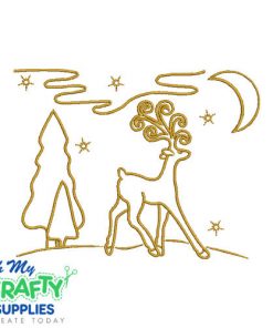 Satin Deer 1011 Embroidery Design