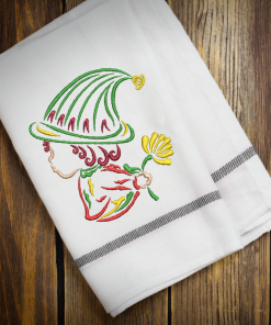 Satin Flower Girl Embroidery Design