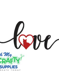 Love Cat Silhouette Embroidery Design