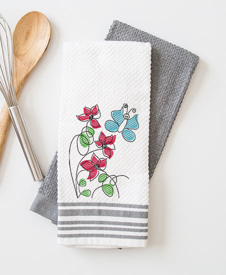 Scribble Flowers Embroidery Design