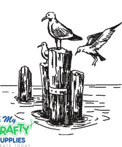 Seagulls on Post Embroidery
