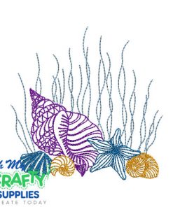 Seashell Line Art 51 Embroidery Design