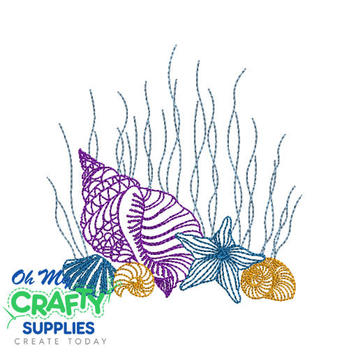 Seashell Line Art 51 Embroidery Design