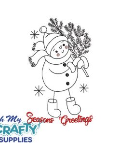 Seasons Greetings Snowman Embroidery Design
