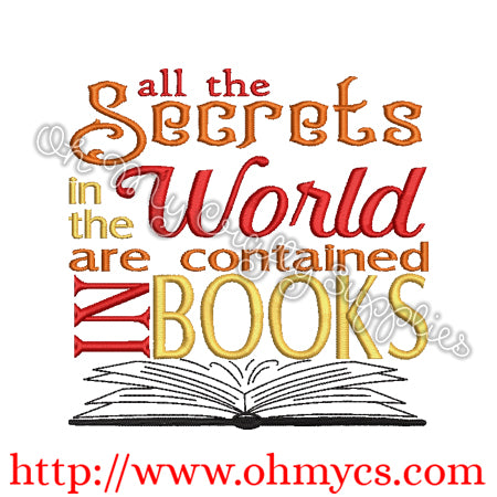 Secrets in the World Embroidery Design