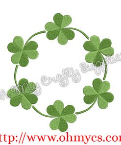 Shamrock Monogram Frame Embroidery Design