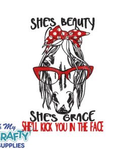 She's Beauty She's Grace Embroidery Design
