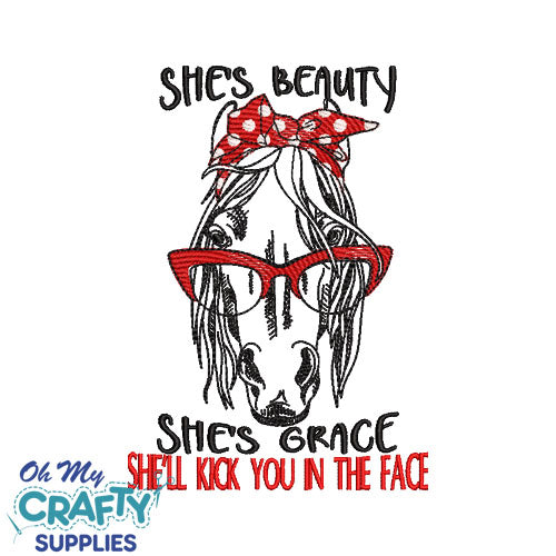 She's Beauty She's Grace Embroidery Design