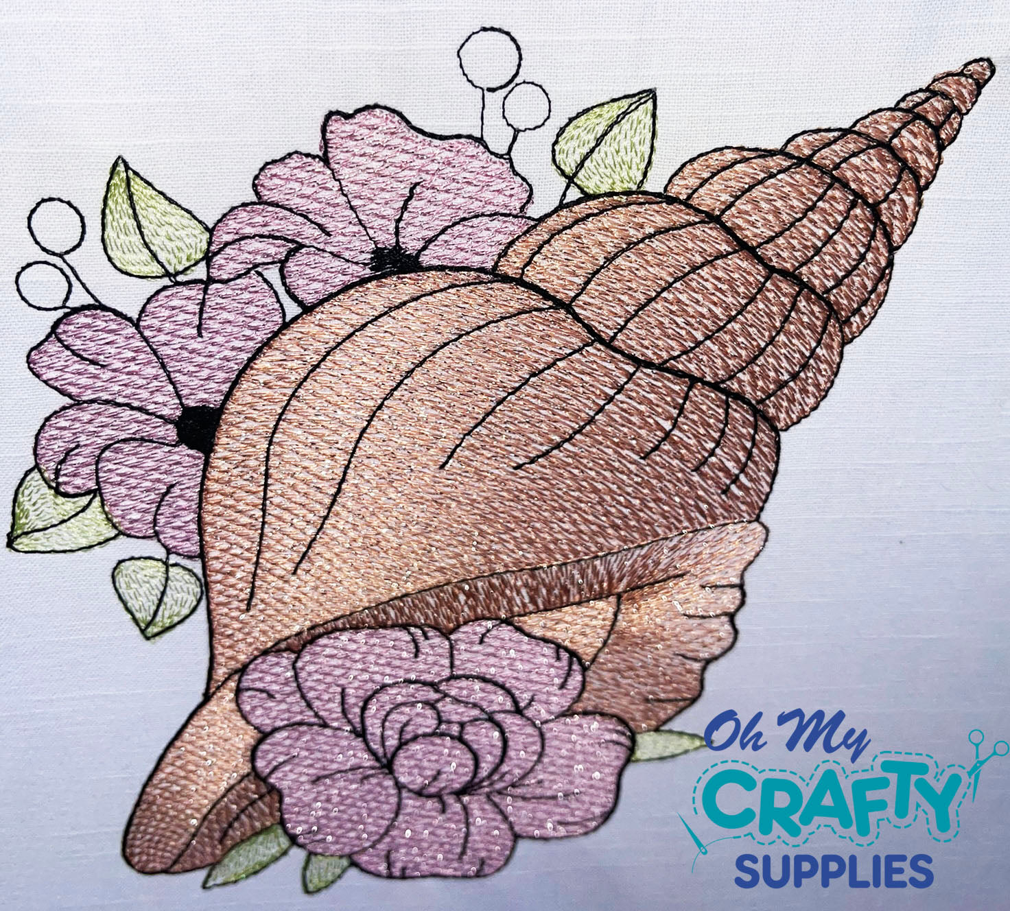 Floral Shell 12322 Embroidery Design