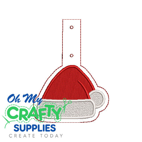 Santa Hat Key Fob Embroidery Design (KFC)
