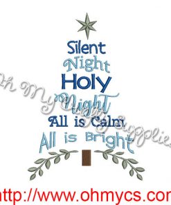 Silent Night Embroidery Design