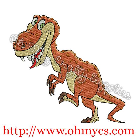 Silly Dino Embroidery Design