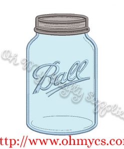 Single Canning Jar Applique Design