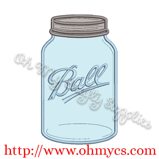 Single Canning Jar Applique Design