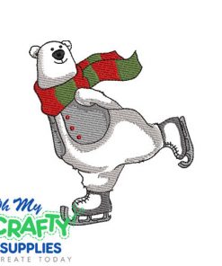 Skating Bear 1016 Embroidery Design