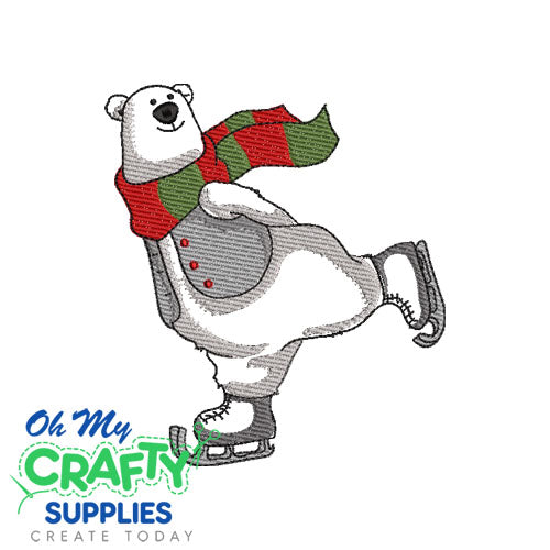Skating Bear 1016 Embroidery Design