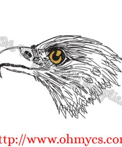 Sketch Eagle Head Embroidery Design
