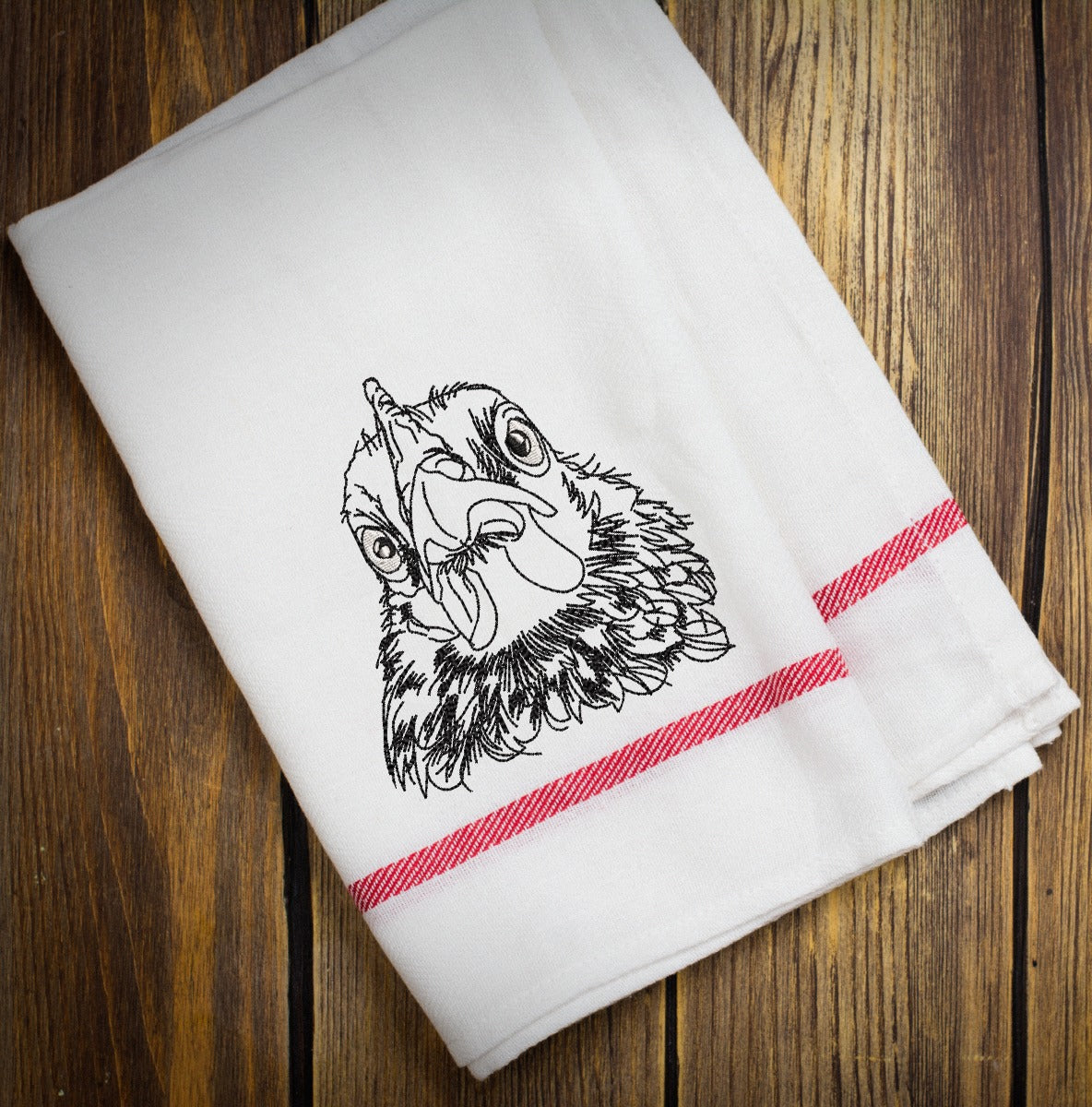 Sketch Angry Rooster Embroidery Design