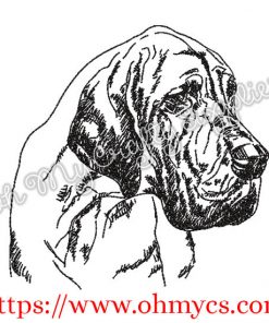 Sketch Bloodhound Embroidery Design