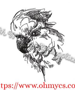 Sketch Cockatoo Embroidery Design