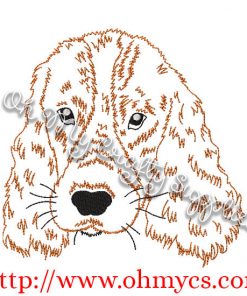 Sketch Cocker Spaniel Embroidery Design