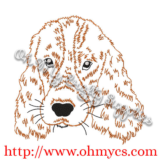 Sketch Cocker Spaniel Embroidery Design