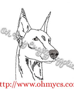 Sketch Doberman Pincher Embroidery Design