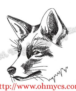 Sketch Fox Embroidery Design