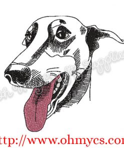 Sketch Greyhound Embroidery Design