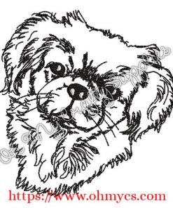 Sketch Pekingese Embroidery Design