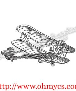 Sketch Plane Embroidery Design