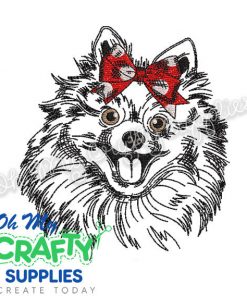 Sketch Pomeranian Embroidery Design
