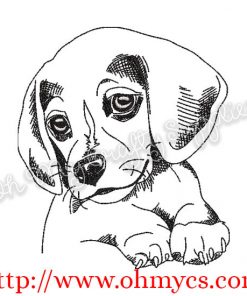 Sketch Puppy Doggy Embroidery Design