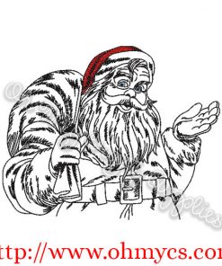 Sketch Santa Embroidery Design