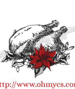 Sketch Turkey Embroidery DEsign