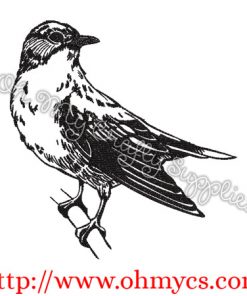 Sketch Bird on a Branch 2 Embroidery Design