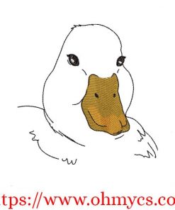 Duck Sketch Embroidery Design