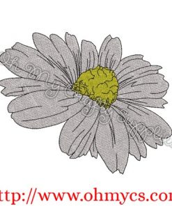 Sketch Filled Daisy Flower Embroidery Design