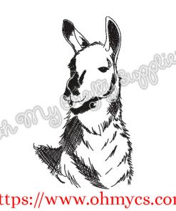 Sketchy Llama Embroidery Design