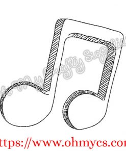 Sketchy Music Note  Embroidery Design