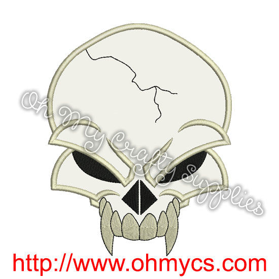 Spooky Skull Embroidery Applique