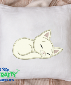 Sleeping Kitten Applique Design