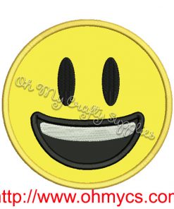 Smiley Emoji Applique Design