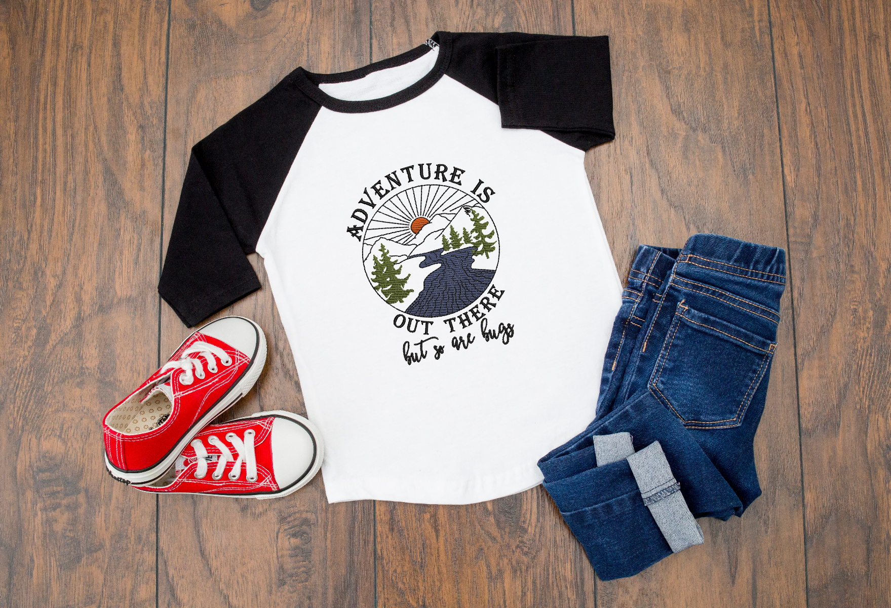 Watercolor Adventure is out there but so are bugs Embroidery Design