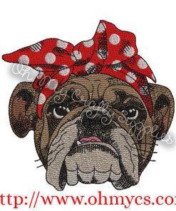 Solid Sketch Bulldog Embroidery Design