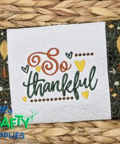 So Thankful Mug Rug Embroidery Design (MRP)