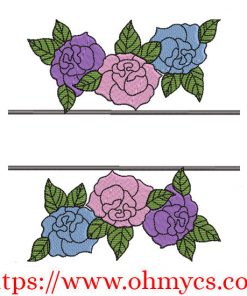 Split Floral Embroidery Design