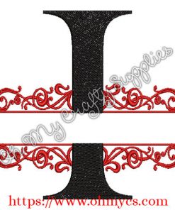 I Split Letter Embroidery Design