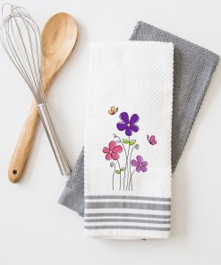 Spring Flowers with Butterflies Embroidery Design